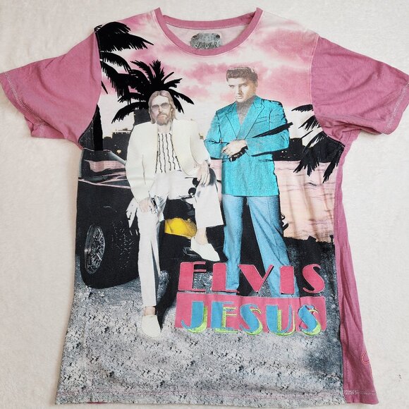 Elvis Jesus Miami Vice Graphic T-Shirt Mens Large - Picture 5 of 7